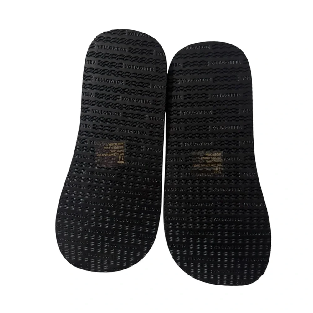 Yellow Box Iridescent Cream and Black Thong Sandals - Picture 3 of 3